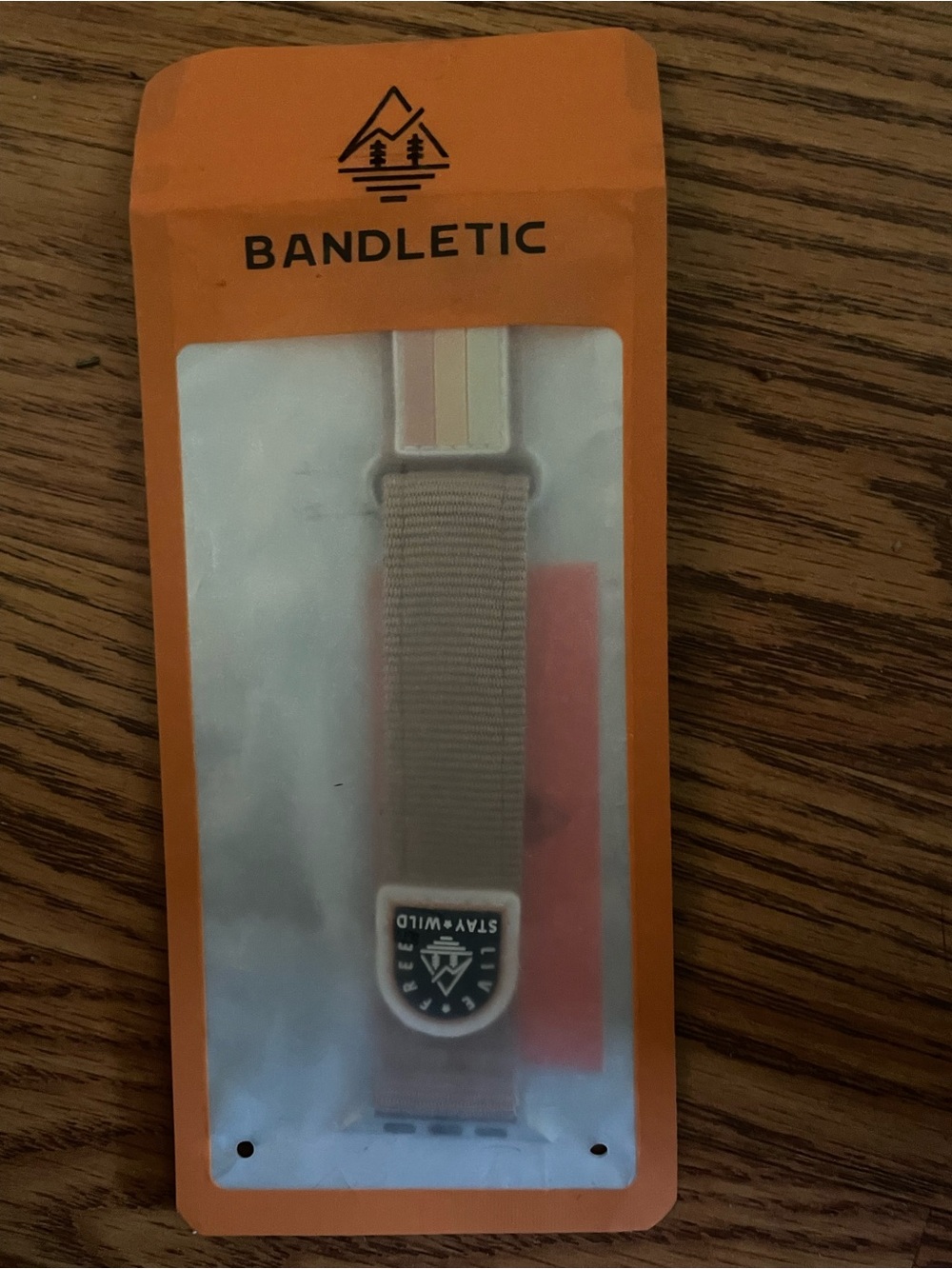 BANDLETIC Beige Watch Band with Pink & Yellow Stripe